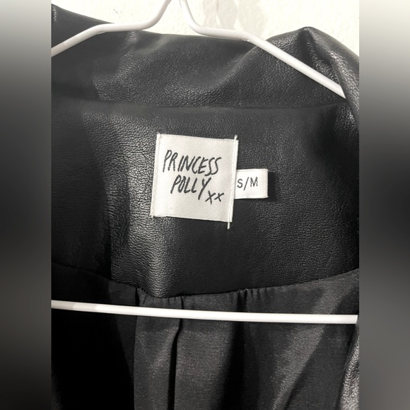 Princess Polly Faux Leather Black Blazer - Picture 3 of 3